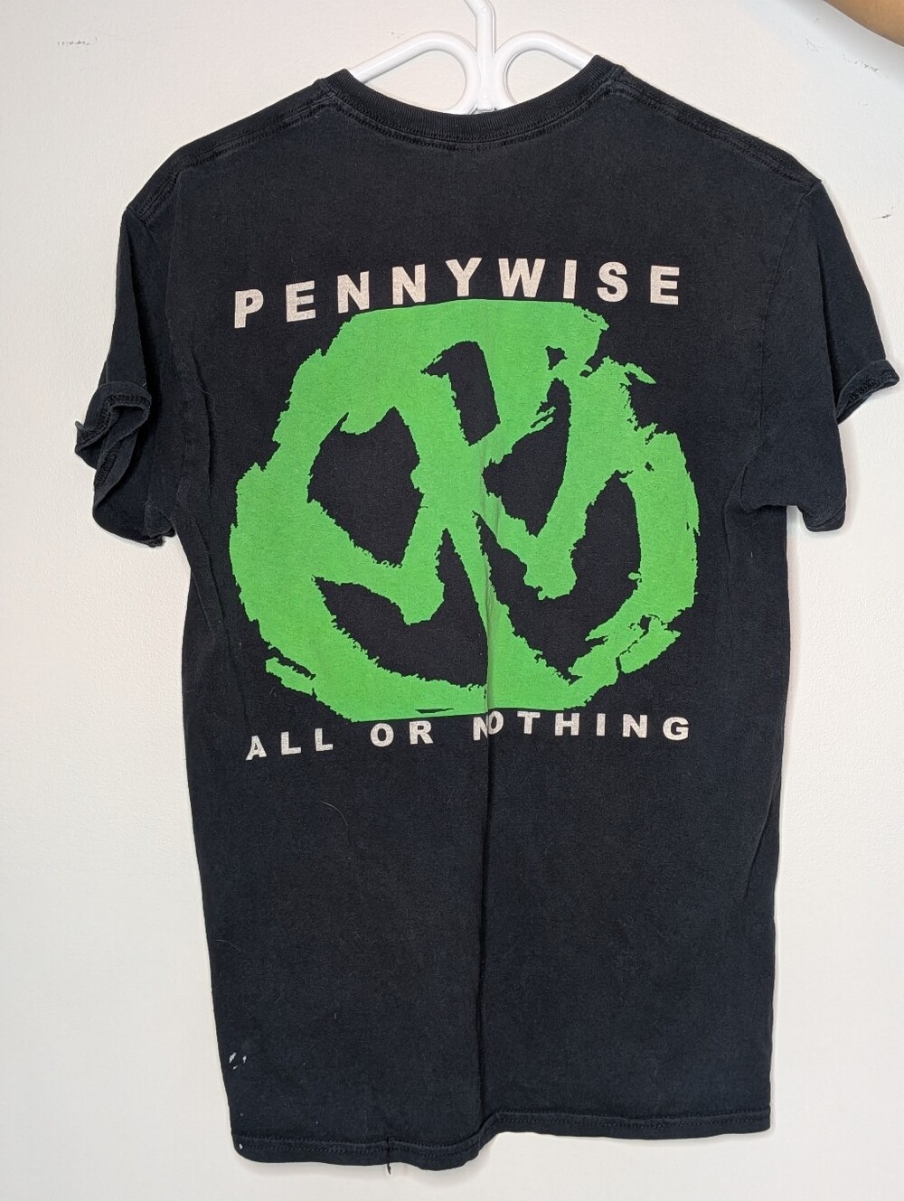 Vintage 2012 Pennywise 'All or Nothing' Black Graphic T-Shirt - Green Logo